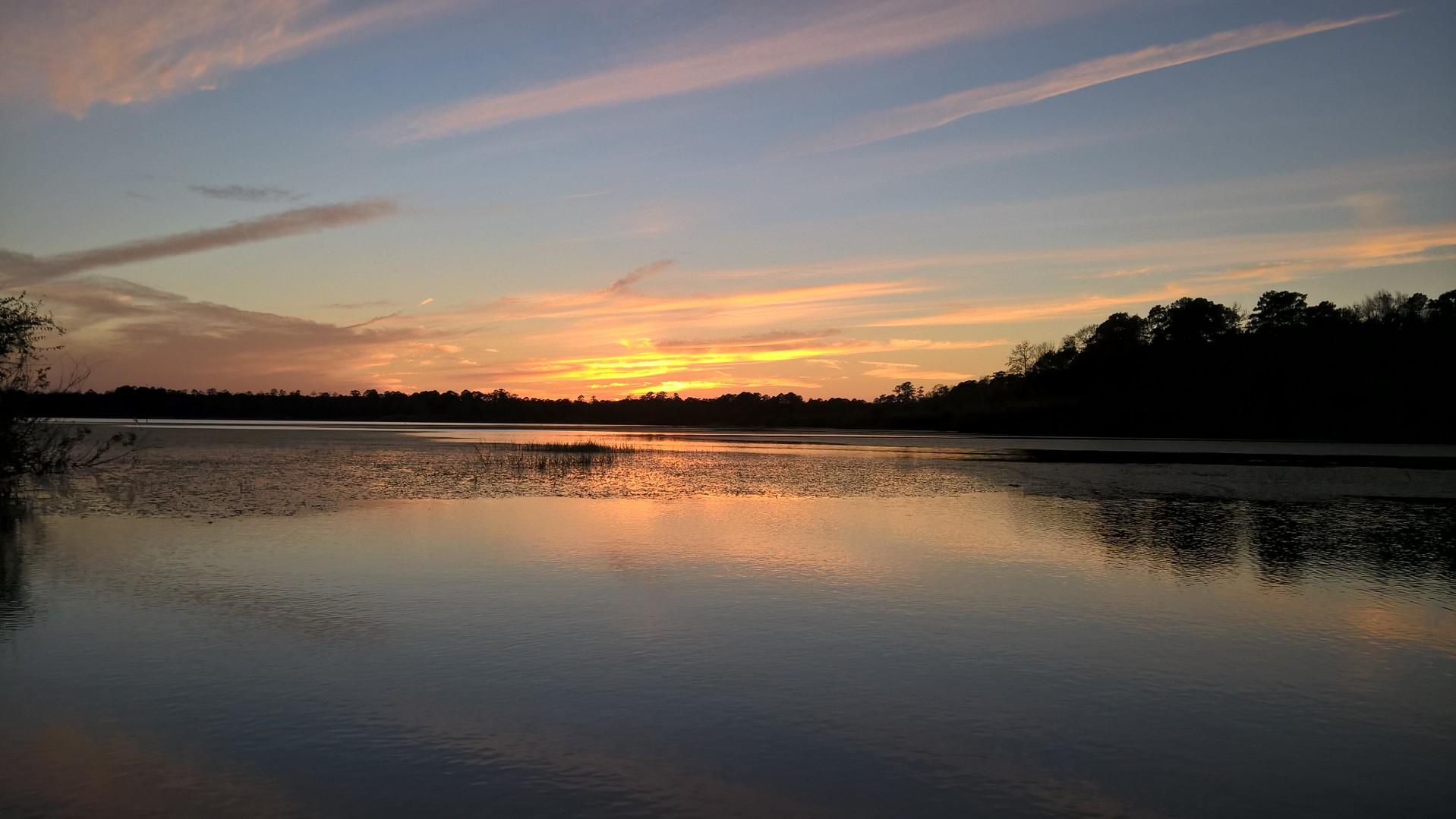 Sacred sunset over the lake